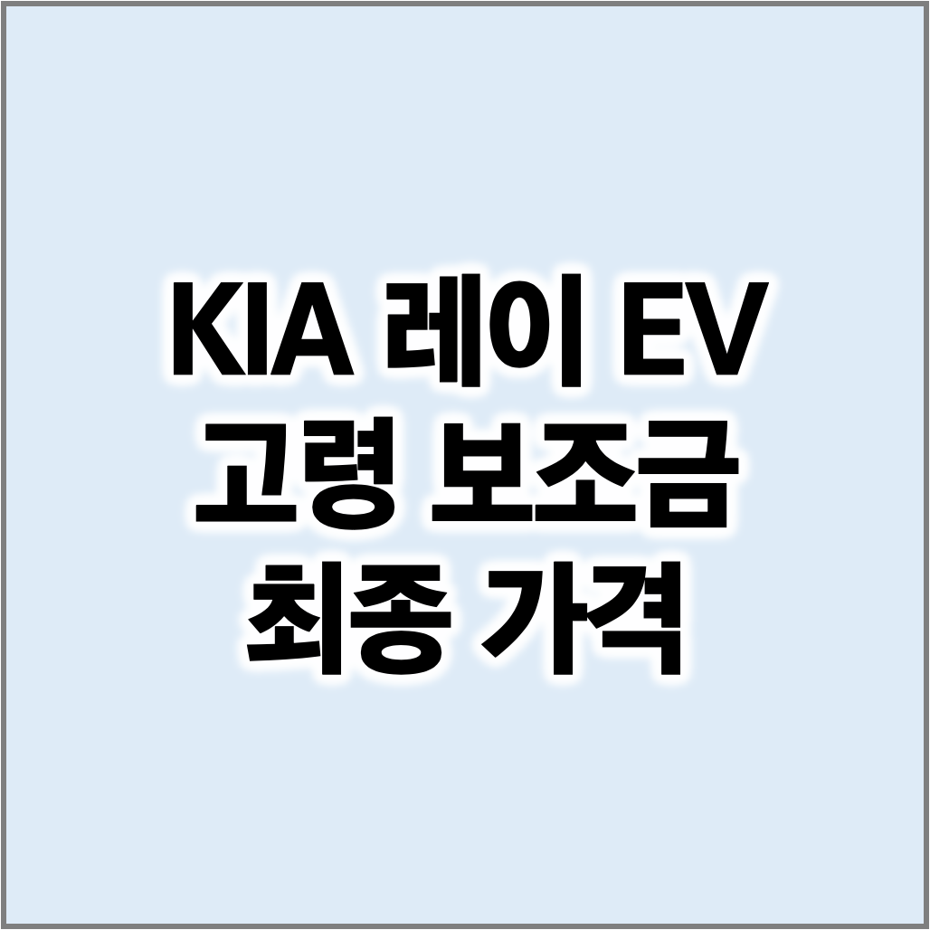 레이 EV 고령 전기차 보조금