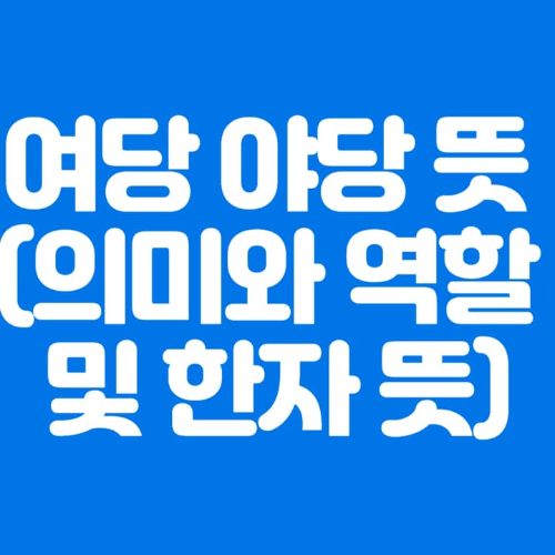 여당야당뜻 (의미와역할및한자뜻)-파란바탕-하얀글씨-썸네일이미지