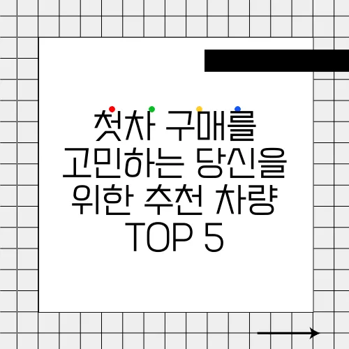 첫차 구매를 고민하는 당신을 위한 추천 차량 TOP 5