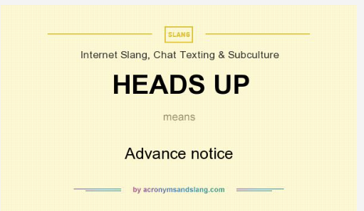  [영어] Heads up을 아시나요?