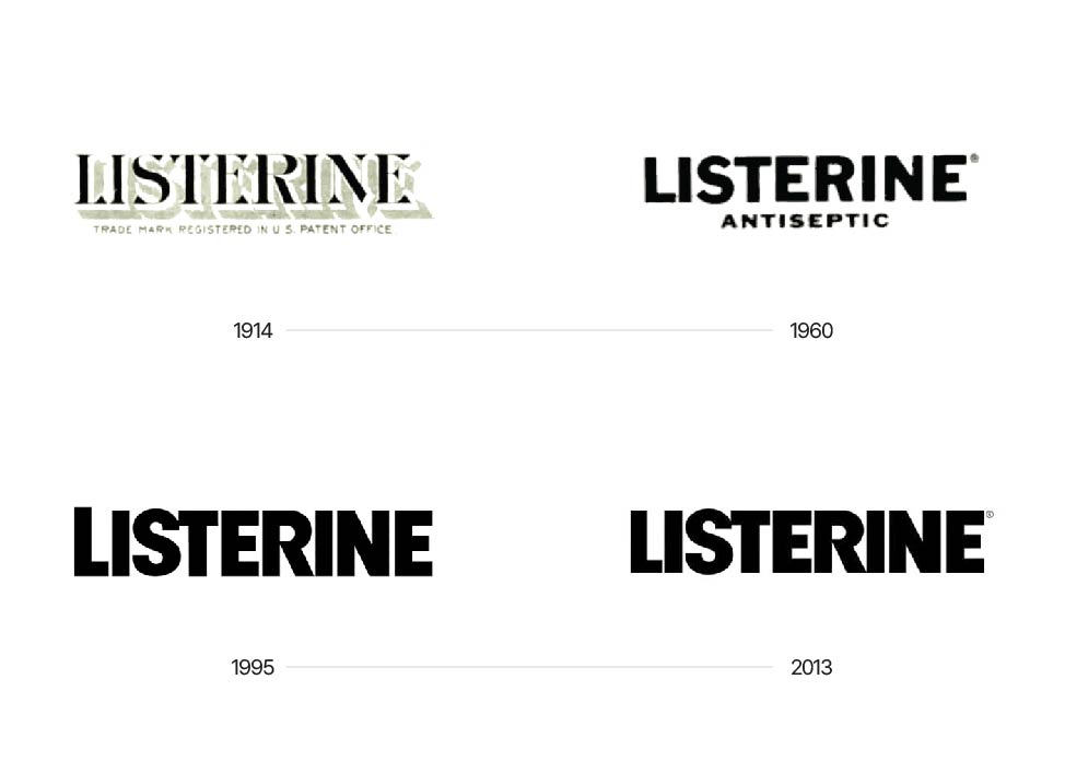 listerine logo design history