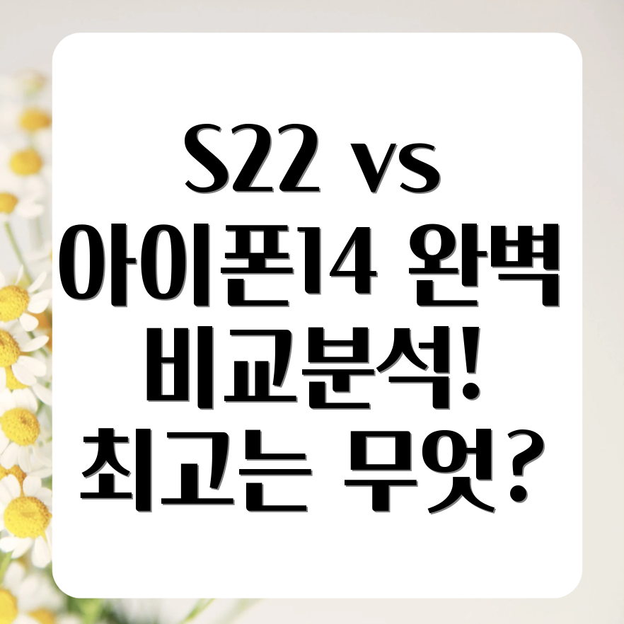 갤럭시 S22 vs 아이폰 14