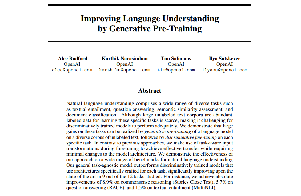 Generative Pre-Training 논문