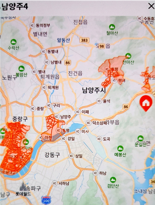 남양주4캠프 배송지역 이미지