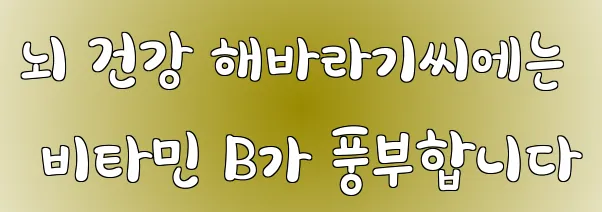 뇌 건강 해바라기씨에는 비타민 B가 풍부합니다