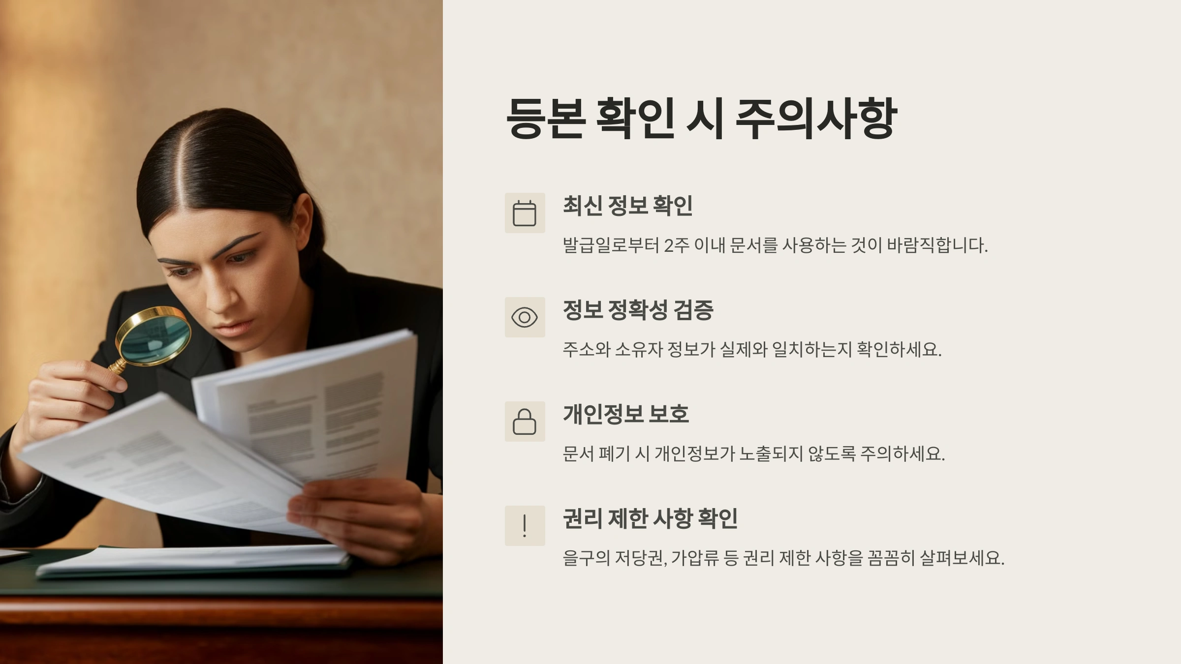 등본 확인 시 주의사항