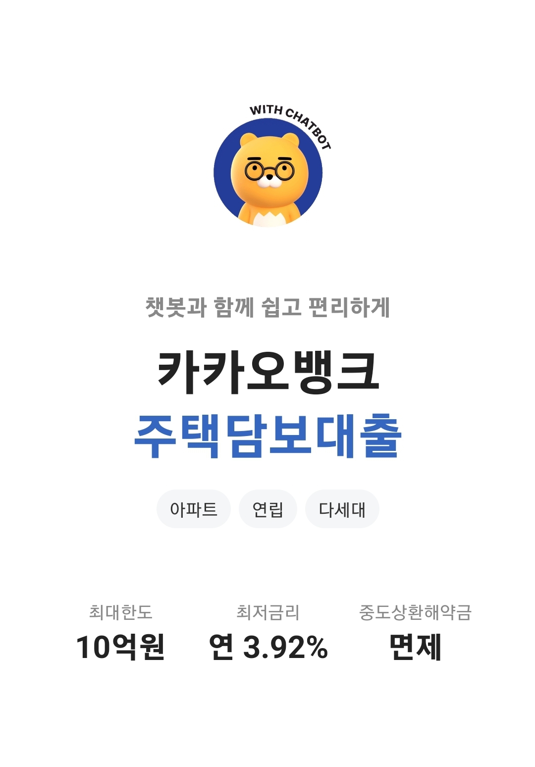  카카오뱅크 주택담보 생활안정자금 대출 한도 및 금리, 자격조건, 신청방법 총정리
