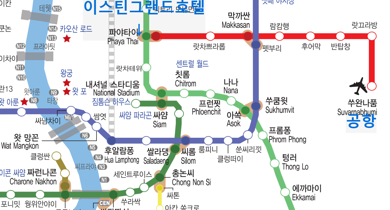 2024년-태국-방콕-BTS-MRT-노선도