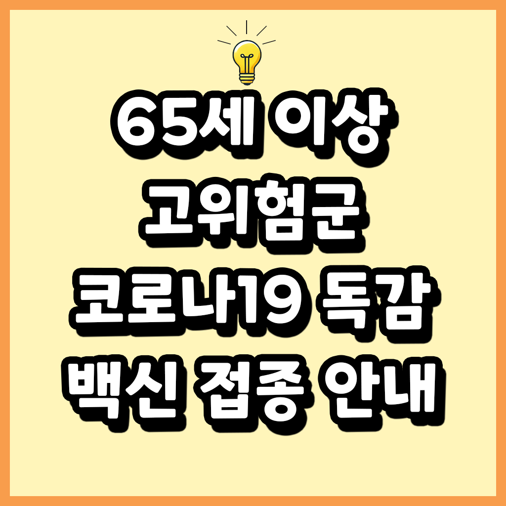 65세 이상 고위험군 코로나19 독감 백신 접종 안내