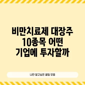 비만치료제 대장주 관련주 TOP5 총정리_22