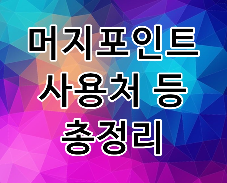 머지포인트 사용처 및 사용법 모든내용 총정리
