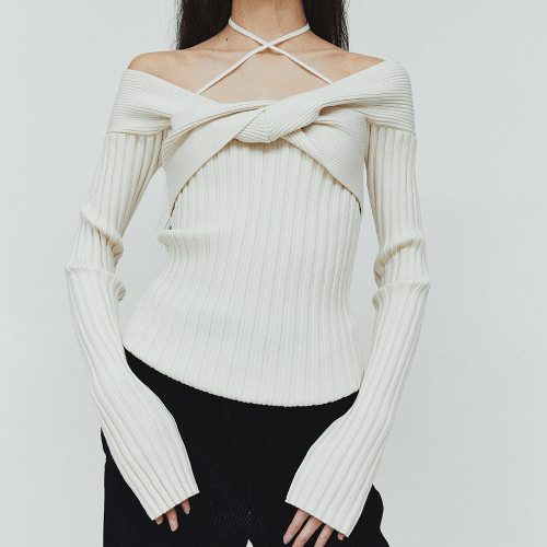 나솔사계 45회 경리 옷 오프숄더 니트 티셔츠 아이보리