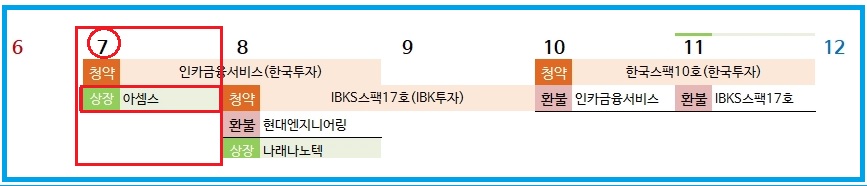 아셈스상장일