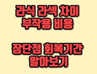  라식 라섹 차이 부작용 비용 장단점 회복기간 알아보기