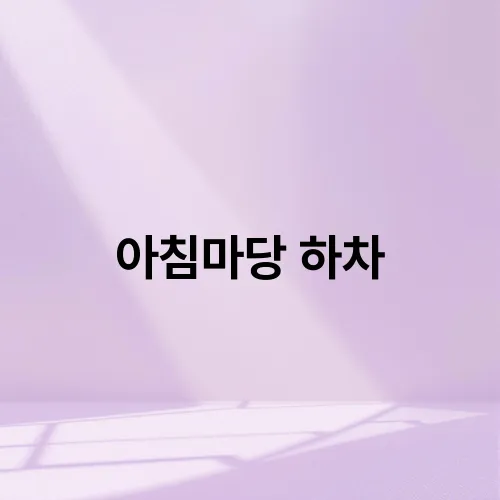 아침마당 하차