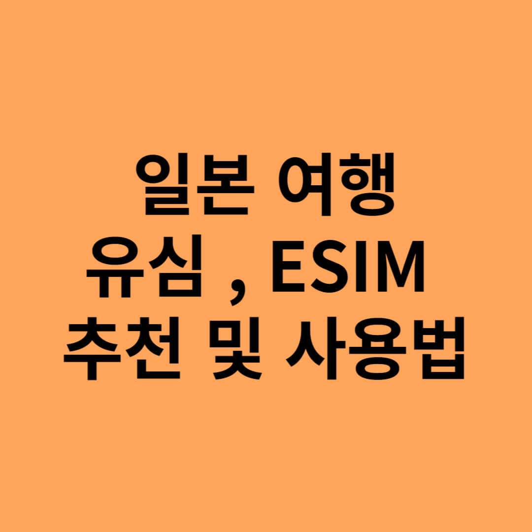 일본 유심 &#44; eSIM 추천 및 사용법