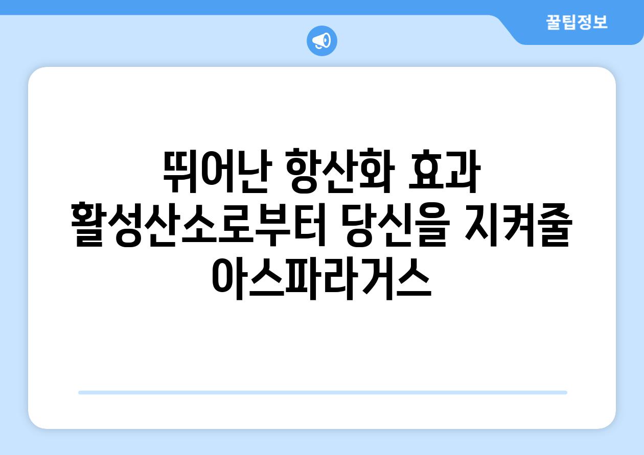 뛰어난 항산화 효과 활성산소로부터 당신을 지켜줄 아스파라거스