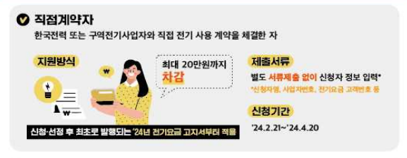 소상공인 전기요금 직접계약자