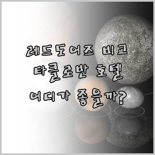 레드도어즈 타클로반 지점 3곳 비교 