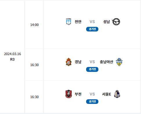  2024 K리그2 3R(3/16) 경기 프리뷰