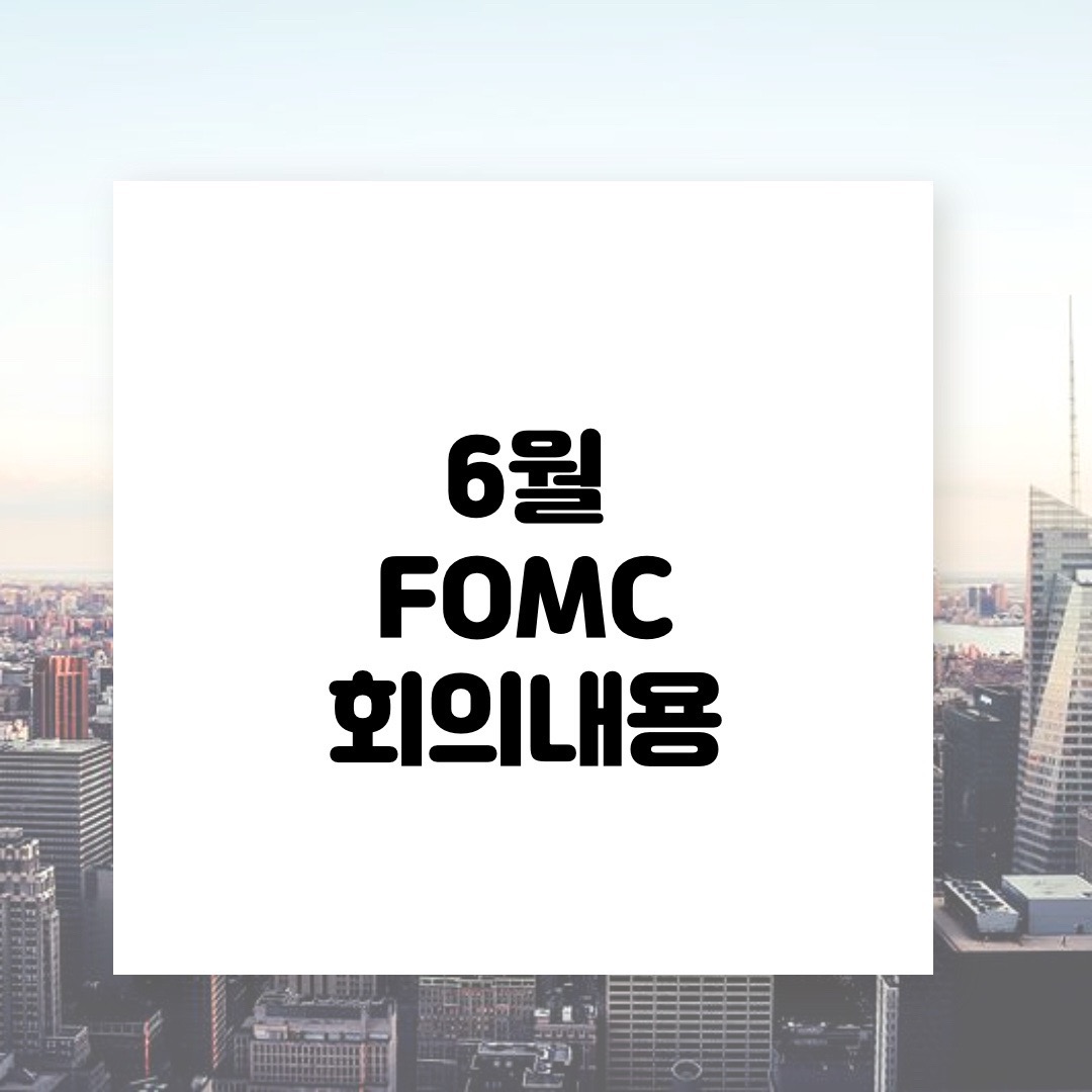  6월 FOMC 회의 내용 @금리인상 @테이퍼링