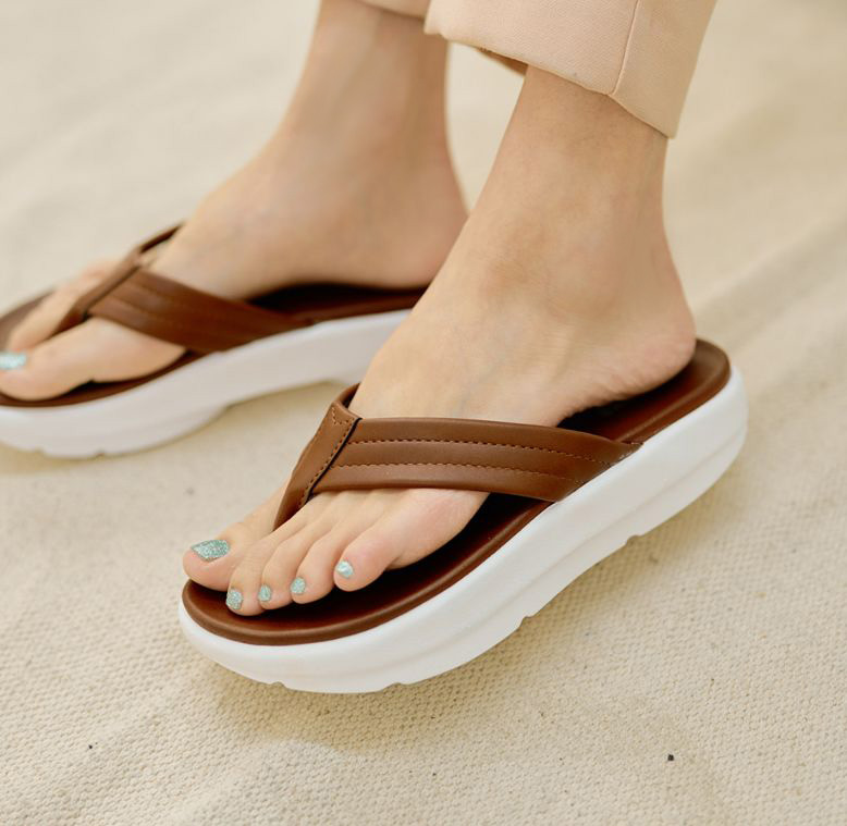  쿠션감 있는 볼륨끈 3.5cm 쪼리 플립플랍