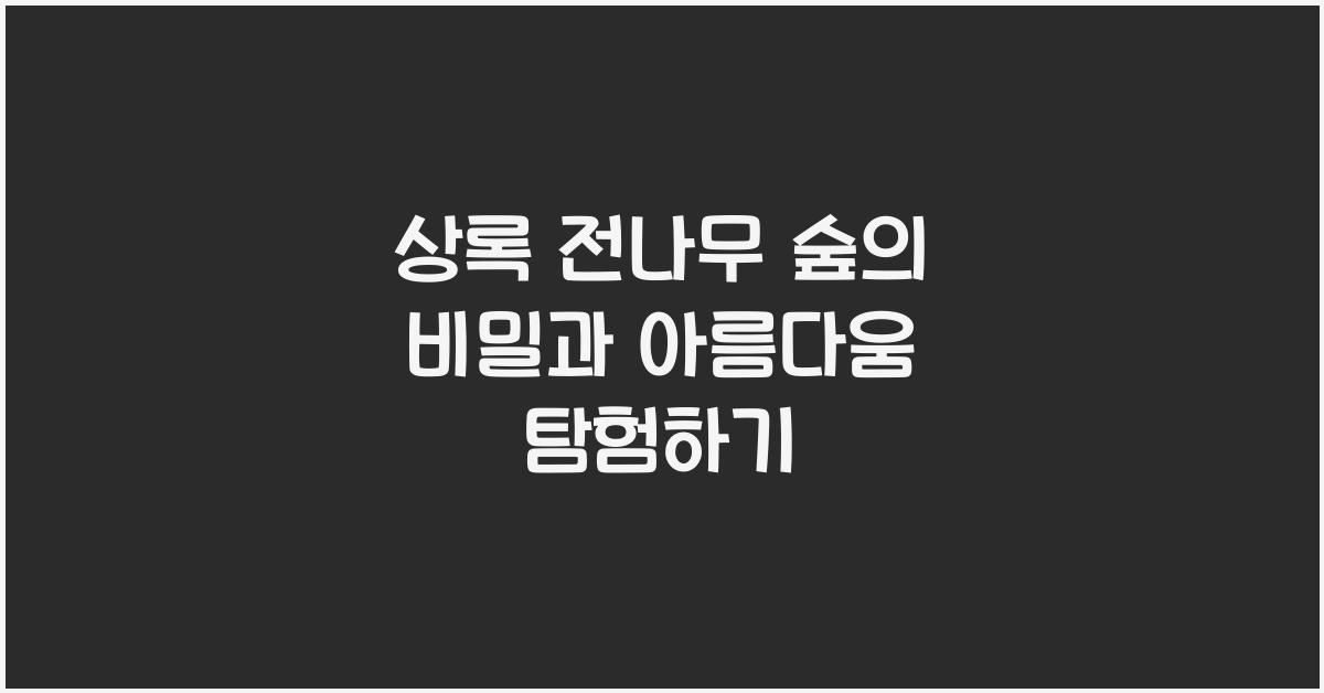 상록 전나무 숲
