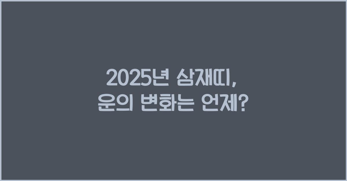 2025년 삼재띠