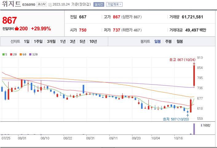 위지트 주가