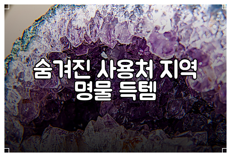 숨겨진 사용처 지역 명물 득템
