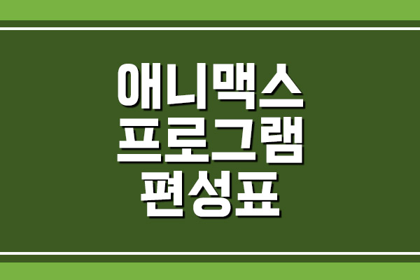  애니맥스 프로그램 편성표