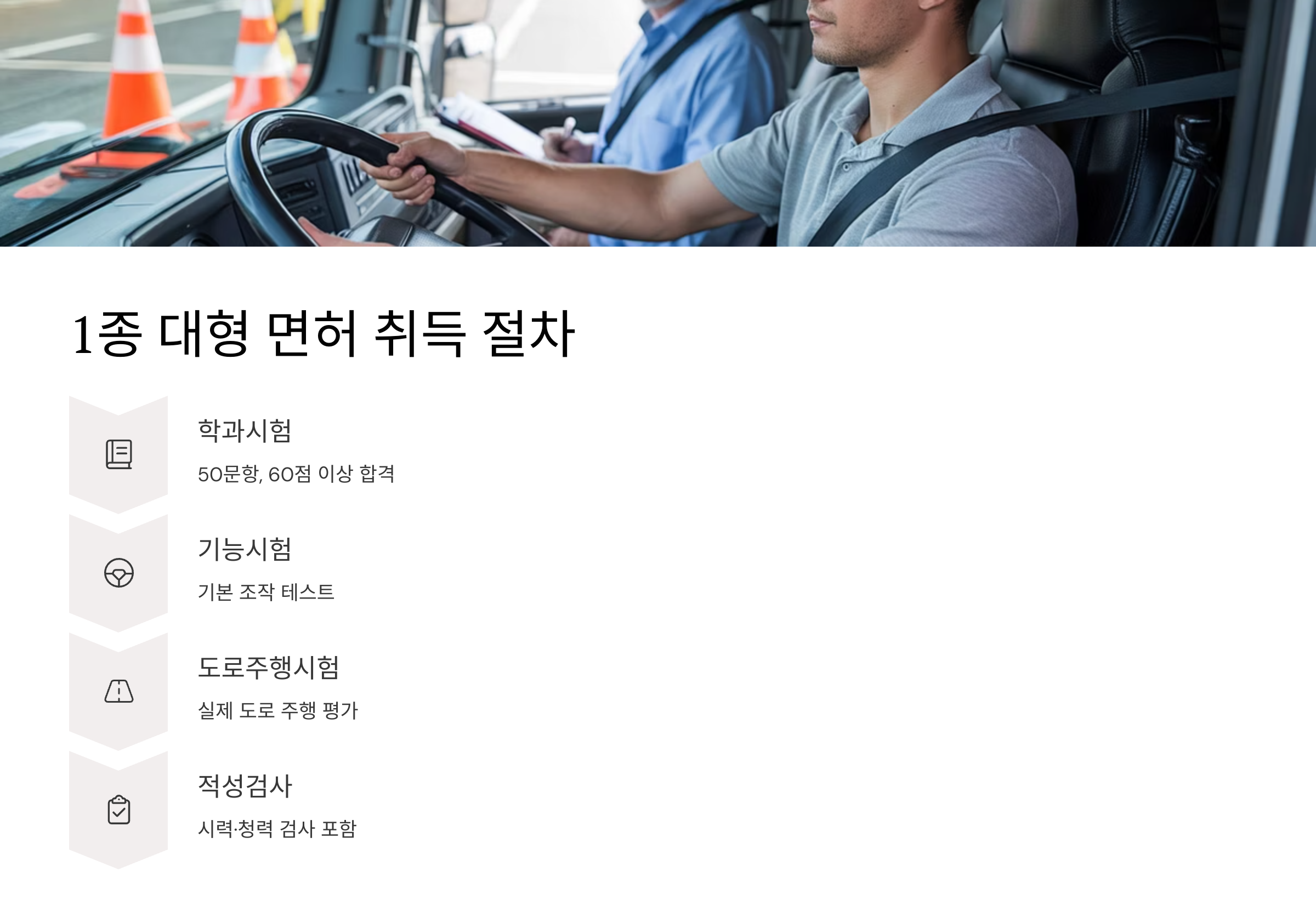1종 대형 면허 취득 절차