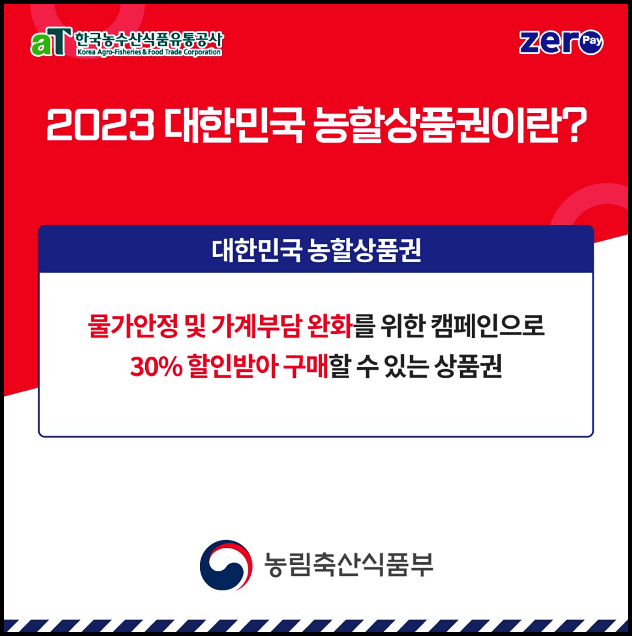  2023 제로페이 수산대전 농할상품권 사용처 할인율 구매한도 구매방법