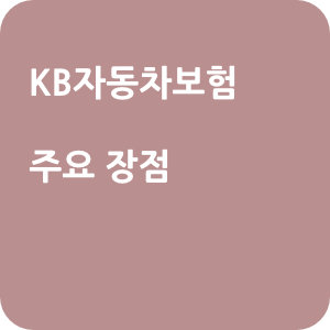 KB자동차보험 주요 장점