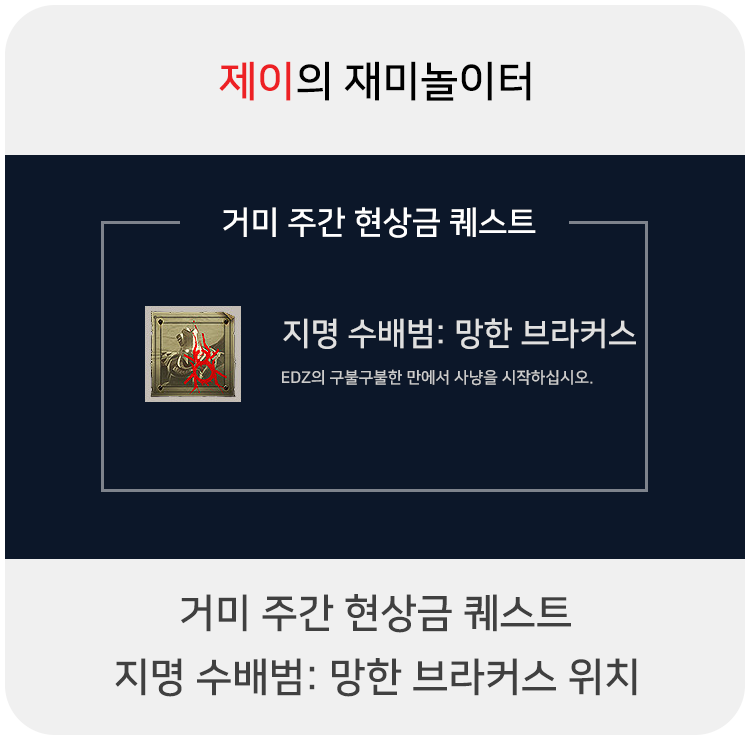  거미 주간 현상금 - 지명 수배범: 망한 브라커스 위치