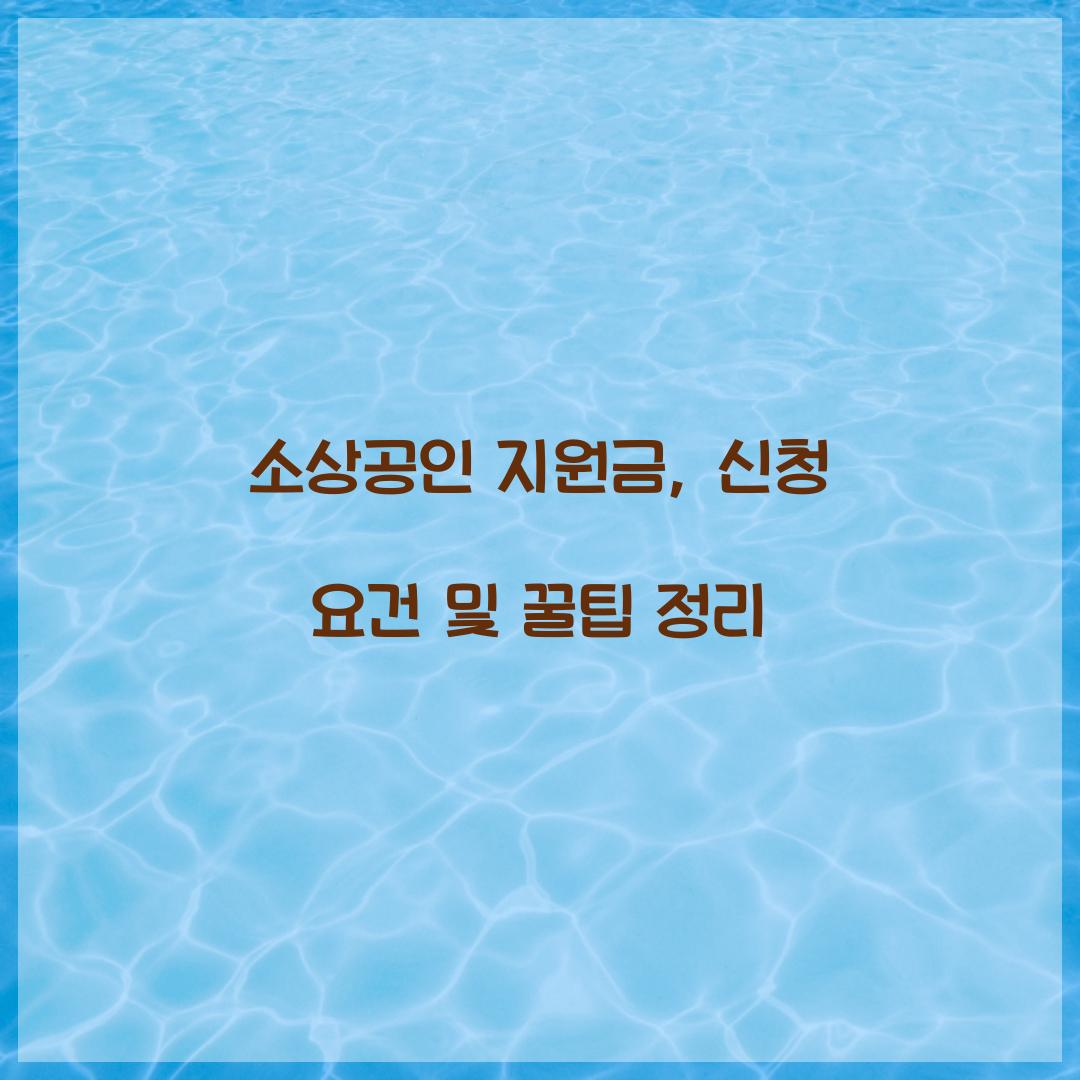 소상공인 지원금