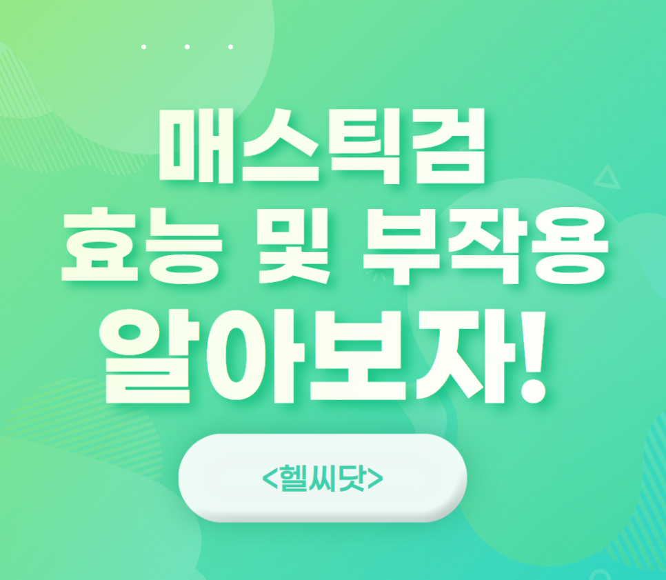 효능 부작용 정리 메스틱검 매스틱검 3