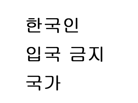  한국인 입국 금지 국가 꼭 보세요!
