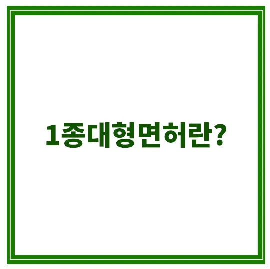 1종대형면허