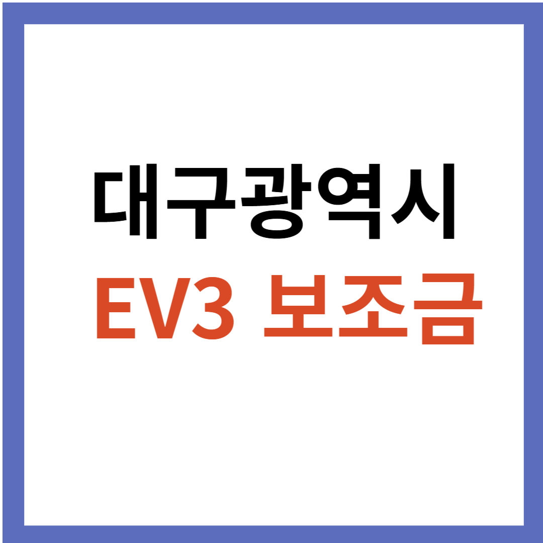 대구광역시 EV3 보조금