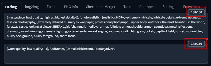토큰은 75개 단위로 해석한다.