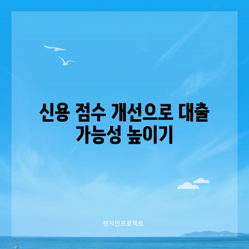 신용 점수 개선으로 대출 가능성 높이기