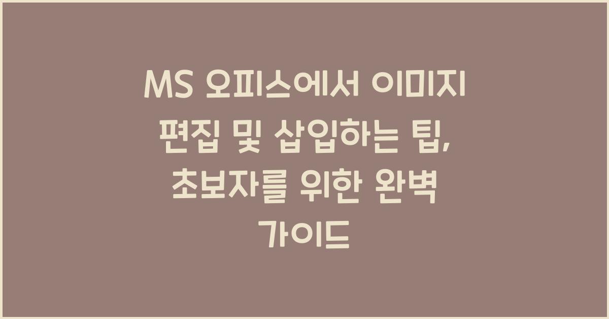 MS 오피스에서 이미지 편집 및 삽입하는 팁