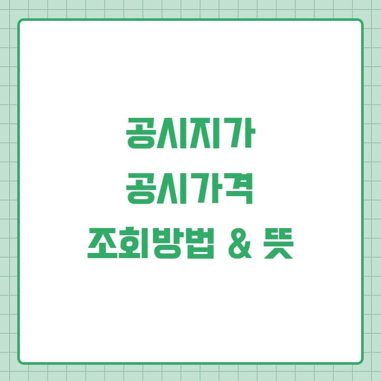  2022년 개별 공시지가 조회 방법 표준 공시지가 공시가격 뜻