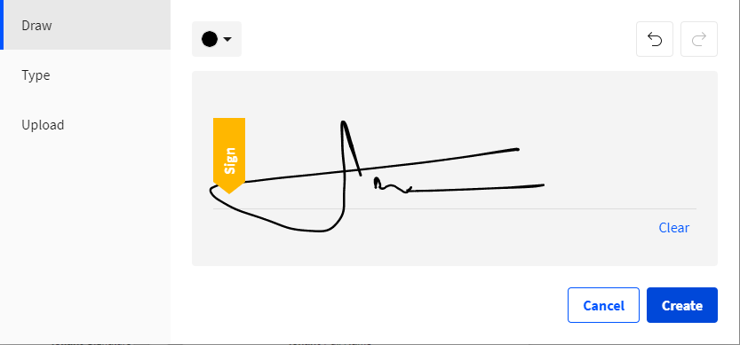 SmallPDF에서 디지털 서명하는 화면