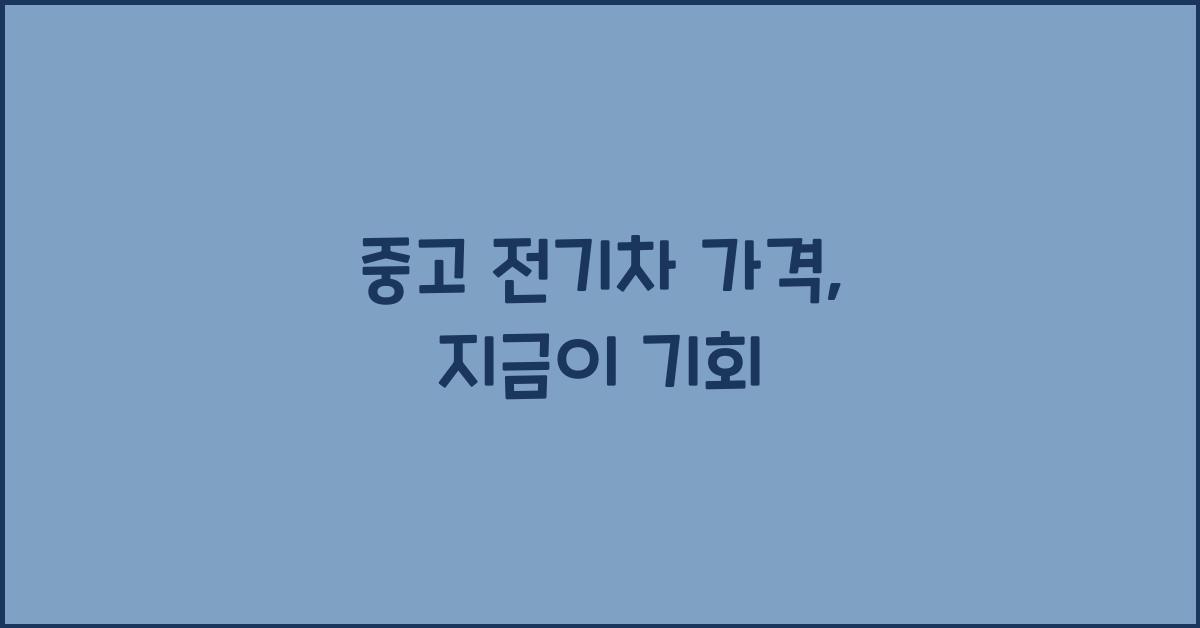 중고 전기차 가격
