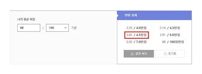 학점 백분위 환산