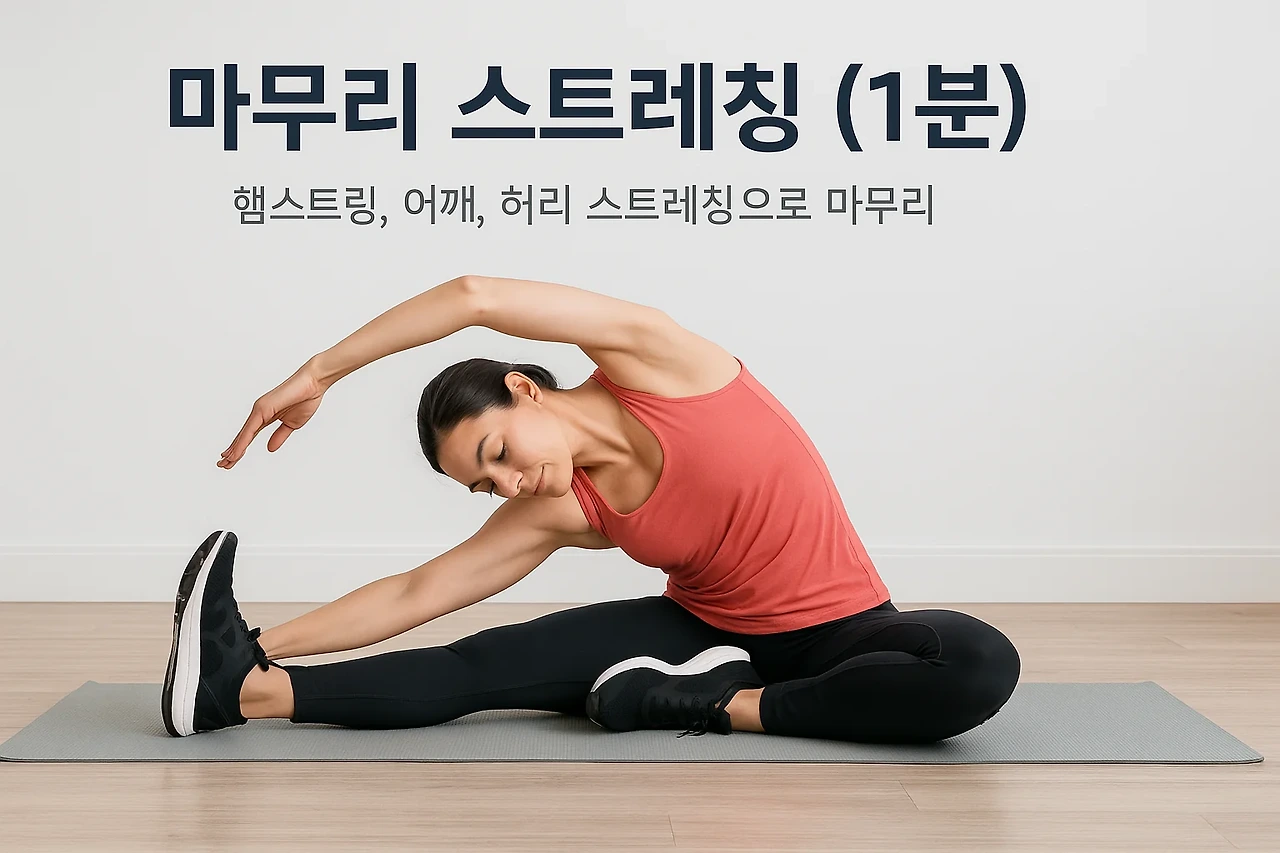 ✔️ 마무리 스트레칭 (1분)