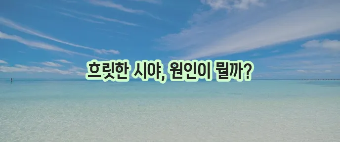 눈이 침침해지는 이유 5가지 꼭 확인하세요