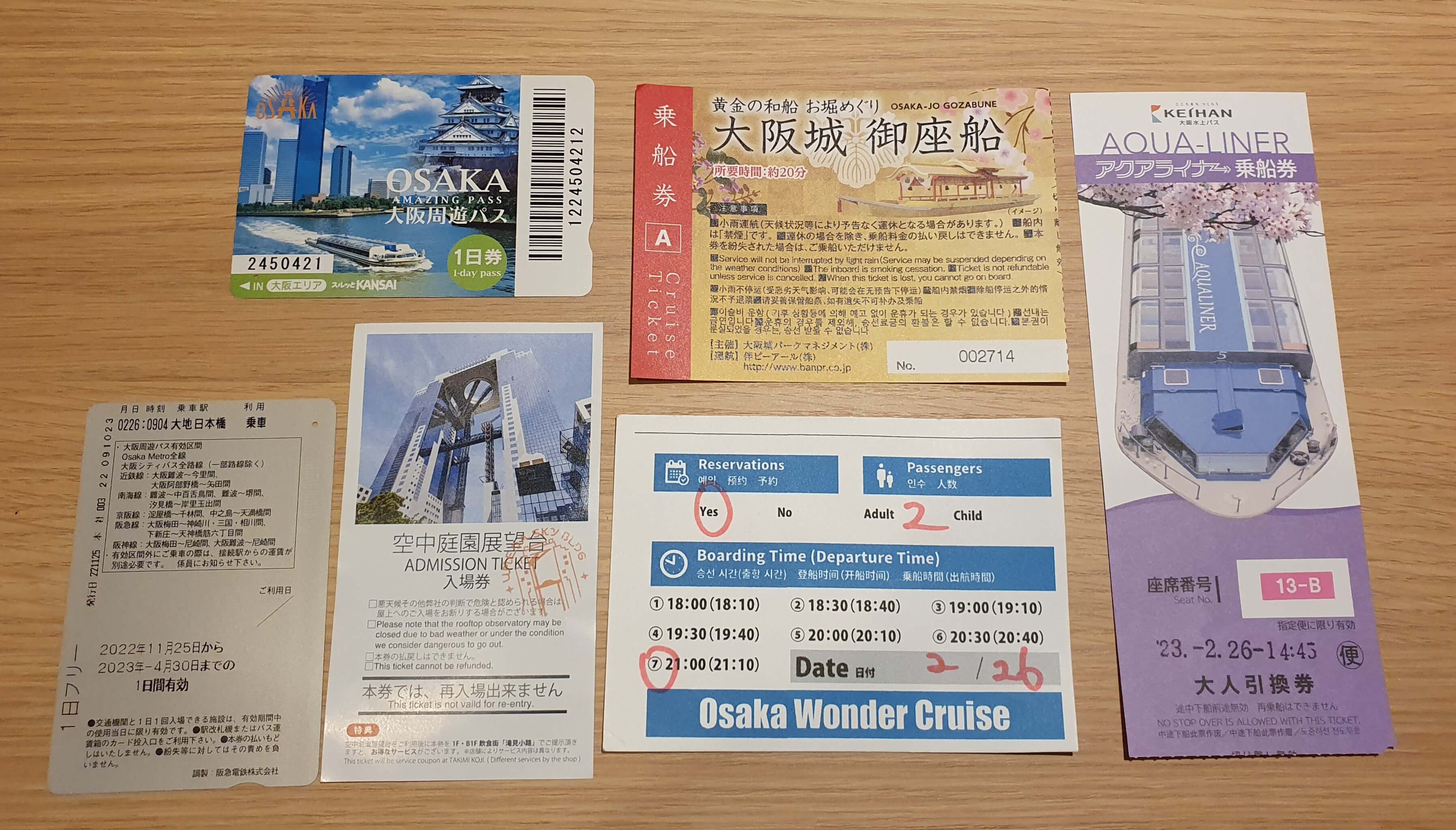 오사카 주유패스 1일권 사용 티켓